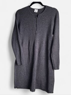 Bella Swan Motherhood Maternity Charcoal Gray Ribbed Tie-Waist Maternity Dress